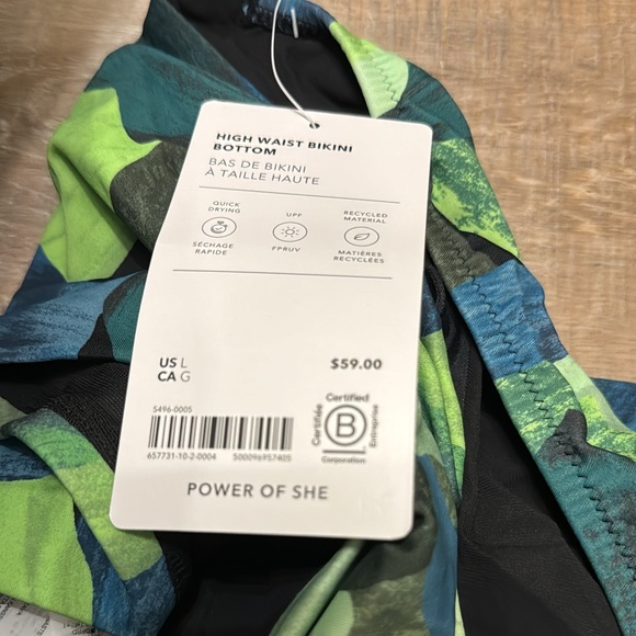 💚 Athleta High Waist Bikini Bottom // Liana Floral Green - Picture 10 of 12
